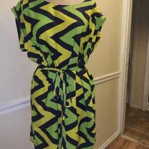 Neon yellow and green dress